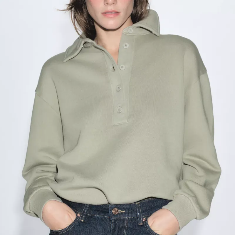 ZARA Sweatshirt Women's Gray Green-5