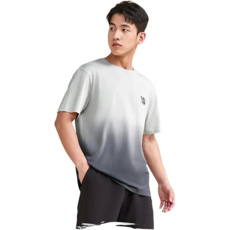 HLA T Shirts Men Light Gray Gradient DM-3