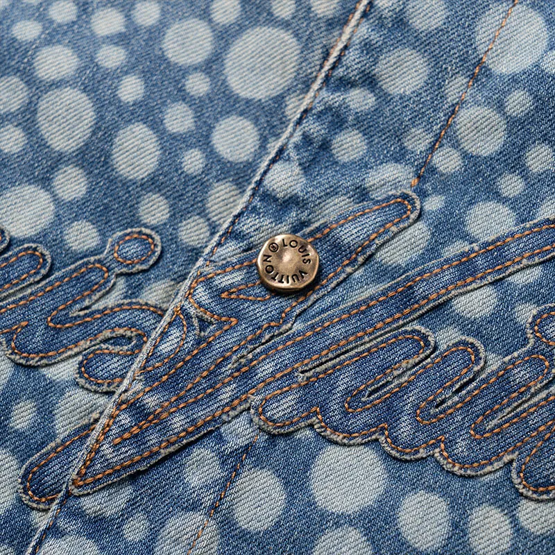 LOUIS VUITTON Pre Owned 2010s X Yayoi Kusama Denim Shirt-7