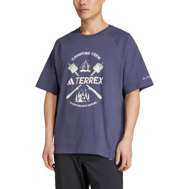 Adidas Terre POLYGIENE GRAPHIC T Shirt Men's Dark Navy Blue-3