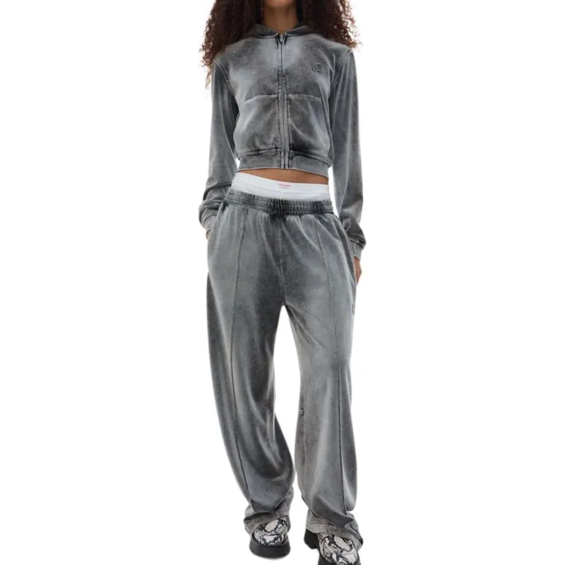 Alexander Wang Shrunken Zip Up Jacket Washed Feather-3
