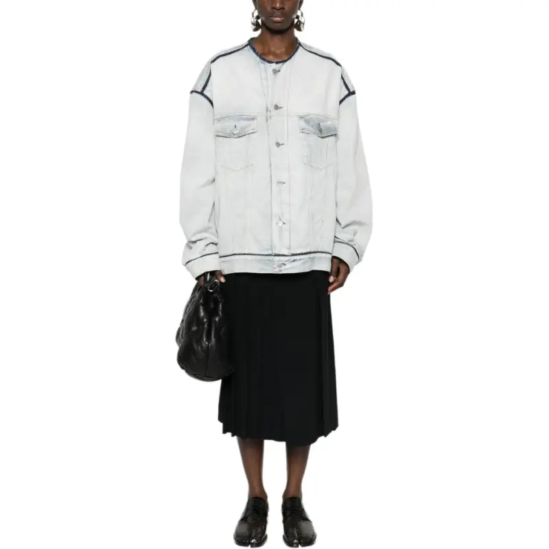 Maison Margiela Raw Cut Detailed Denim Jacket-4