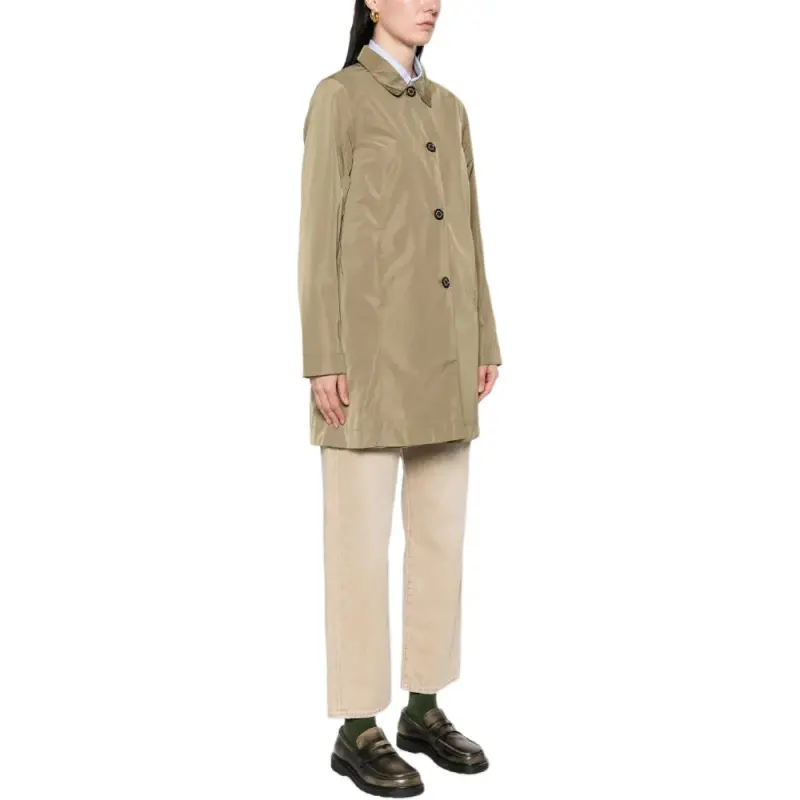 BARBOUR Straight Hem Buttoned Coat-4