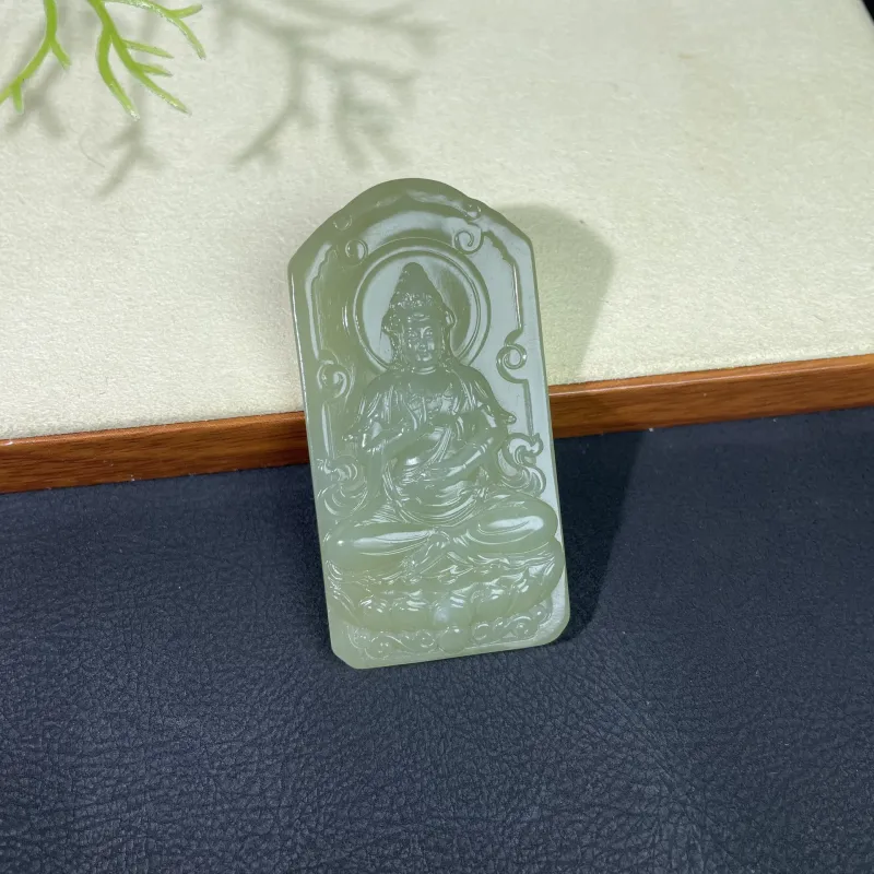 BUDOUXIAOAI Pendants White Jade/Pale Greenish White Jade Unisex-4