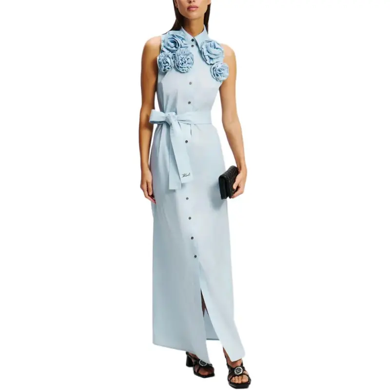 KARL LAGERFELD / Karl Lagerfeld Jeans Floral Appliqué Maxi Dress-3