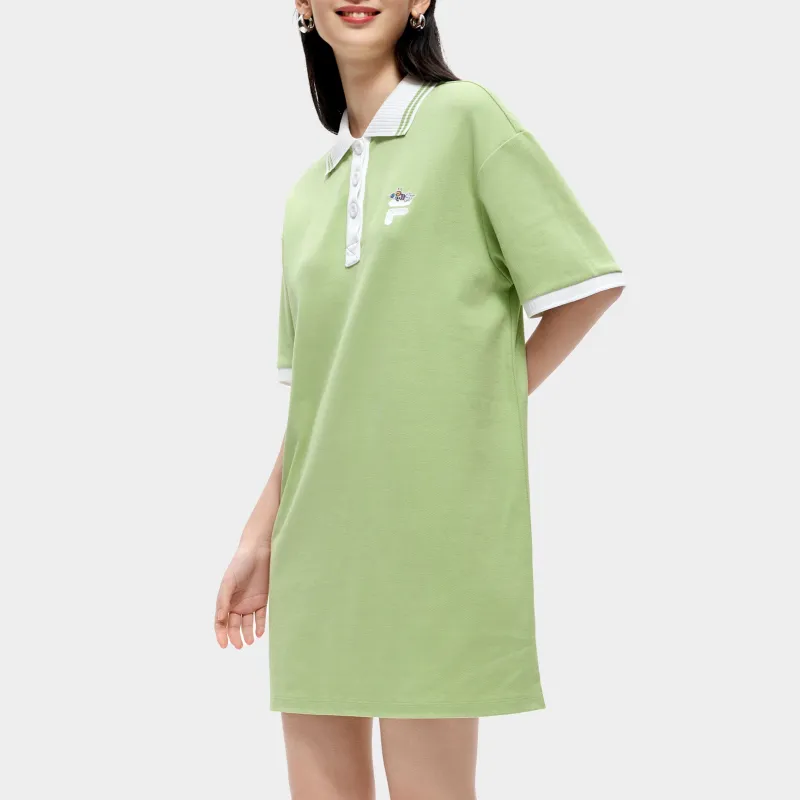 FILA FUSION POLO Short-Sleeved Dress Women's Creamy Fruit Green-3
