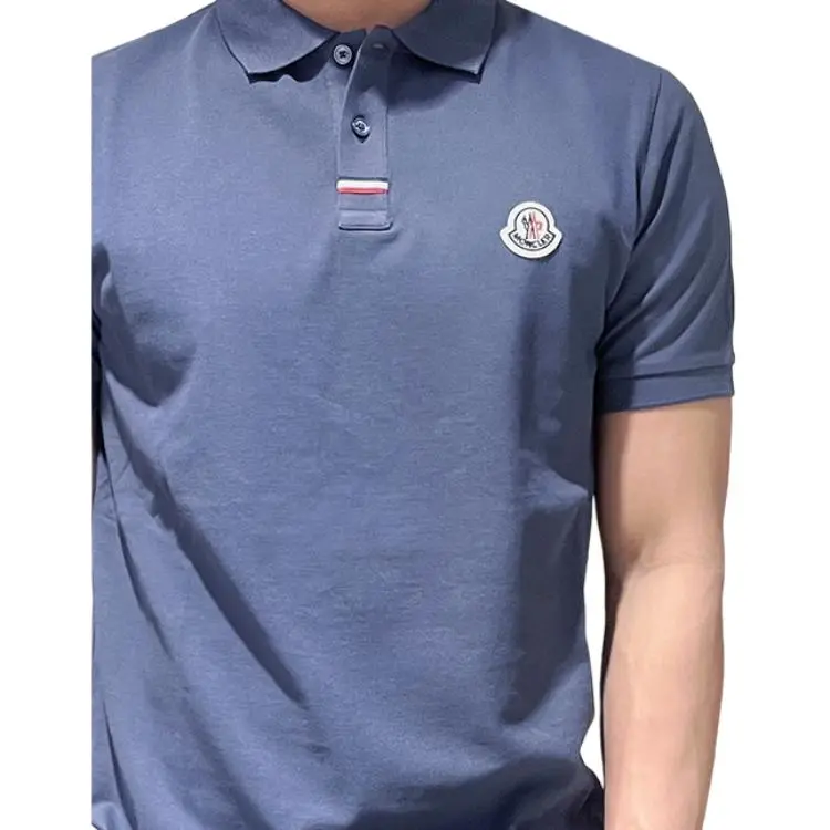 Moncler Polo Shirt Men's Blue Gray-3