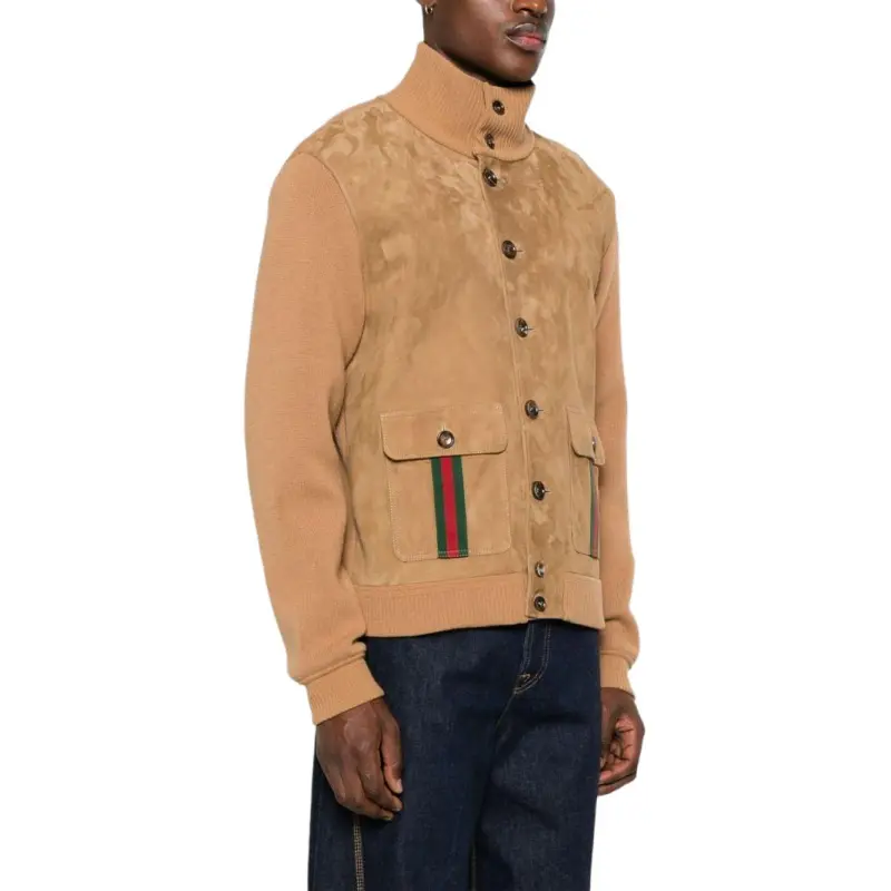GUCCI Web Stripe detail Bomber Jacket-2