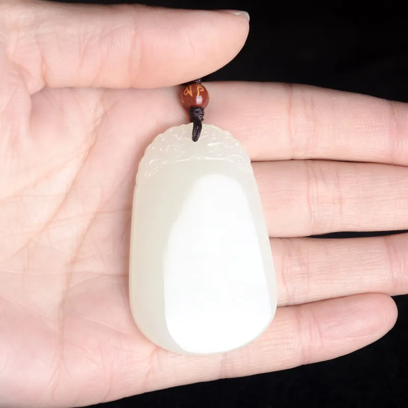 Ingenuity Pendants Pale Greenish White Jade Unisex-2