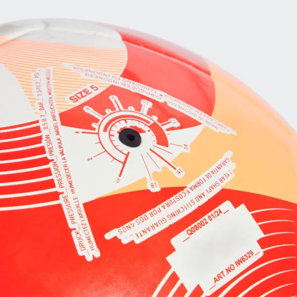 Adidas Size 5 Soccer TPU Machine Stitched Soccer Ball Unisex White, Glow Orange, Sun Red-5