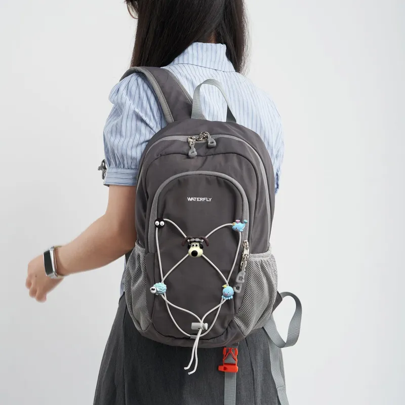 WATERFLY Nylon Fabric Backpack Medium Size Unisex Multicolor-16