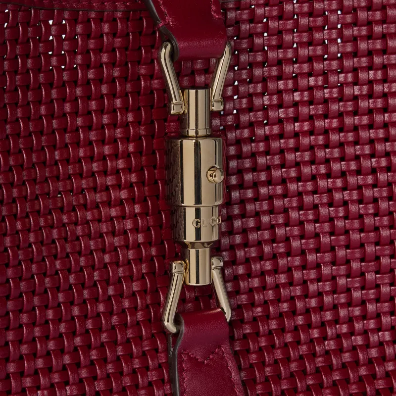 GUCCI Jackie 1961 Leather Handbag, Shoulder Bag Medium Size Women's Red-7