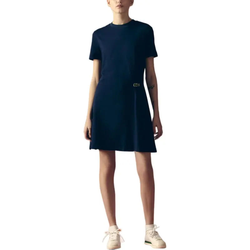 LACOSTE Short Sleeved Dress Women's Blue-3