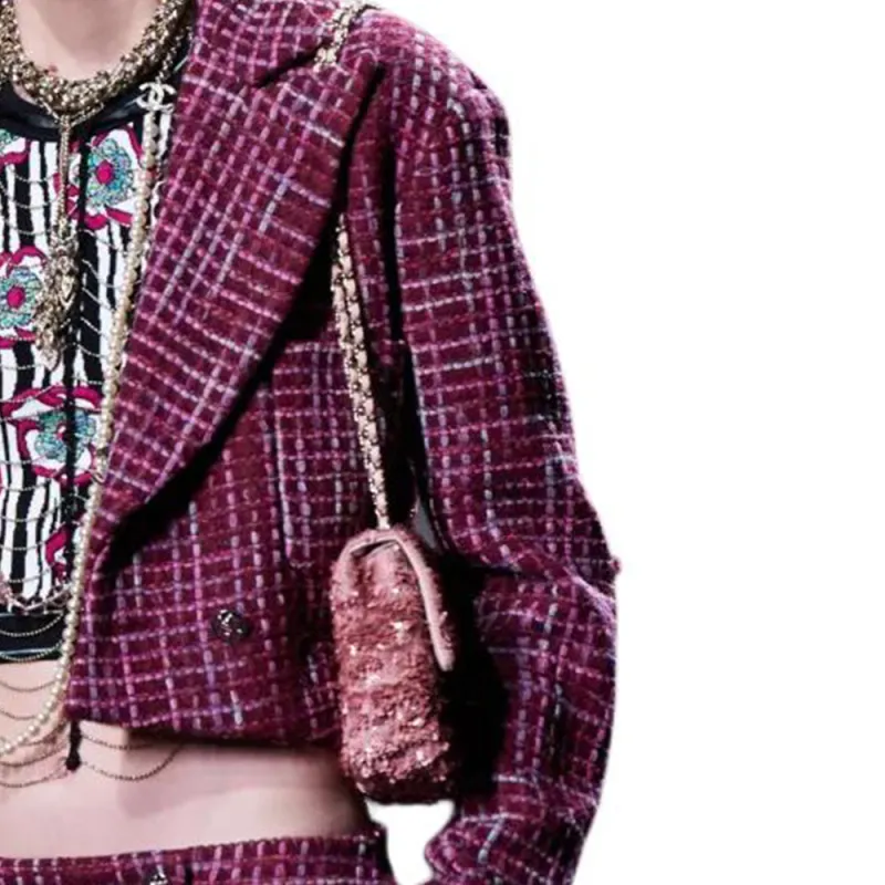 CHANEL Cropped Coats Women's Purple-5