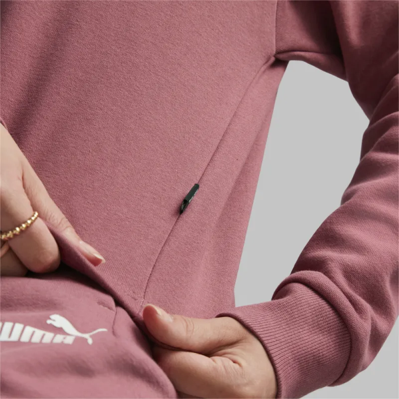 PUMA Metallic Nights Essentials Cropped Small Logo Hoodie TR Sweatshirt Women's Pink-5