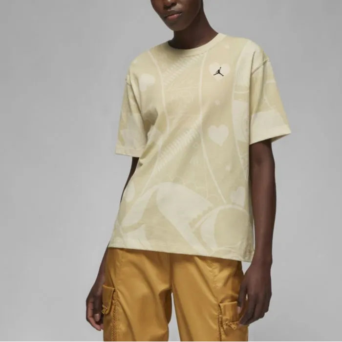 Jordan T Shirts Women's Beige Yellow-2