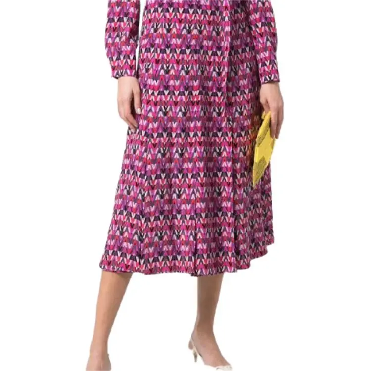 Valentino Long Sleeved Dress Women's Purple-4
