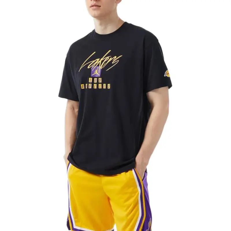 Jordan T Shirt Statement Edition, Los Angeles Lakers Men's Black-3