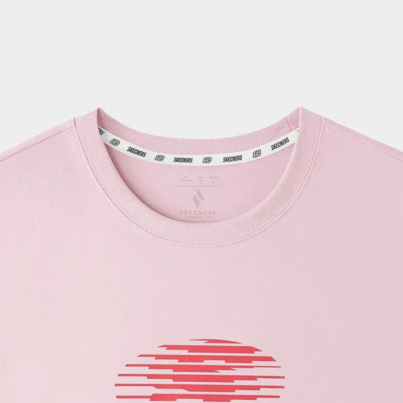 Skechers Sports Life Collection T Shirt Unisex Gray Pink-2