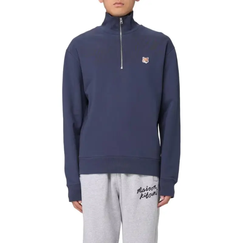Maison Kitsune Fox Head Patch Half Zip Sweatshirt-2