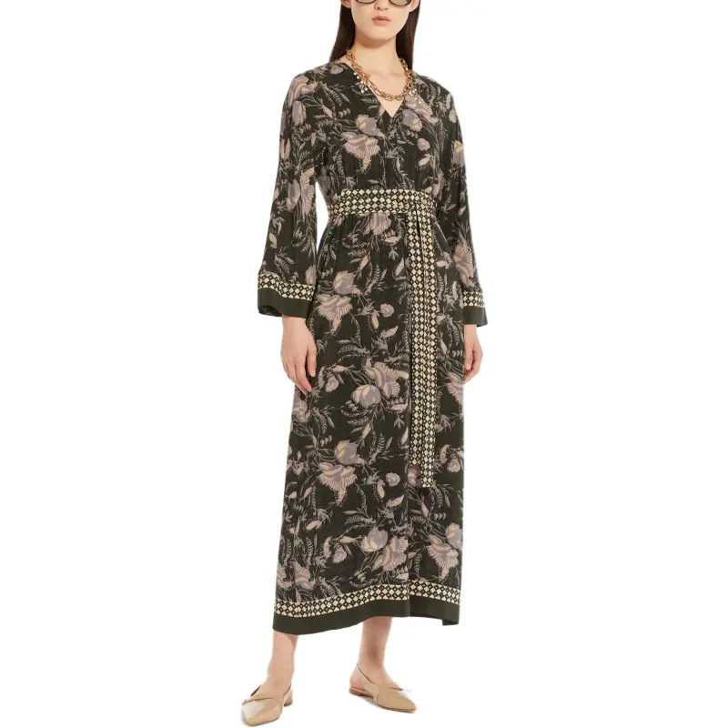 MaxMara Long Sleeved Dress Women's Khaki-3