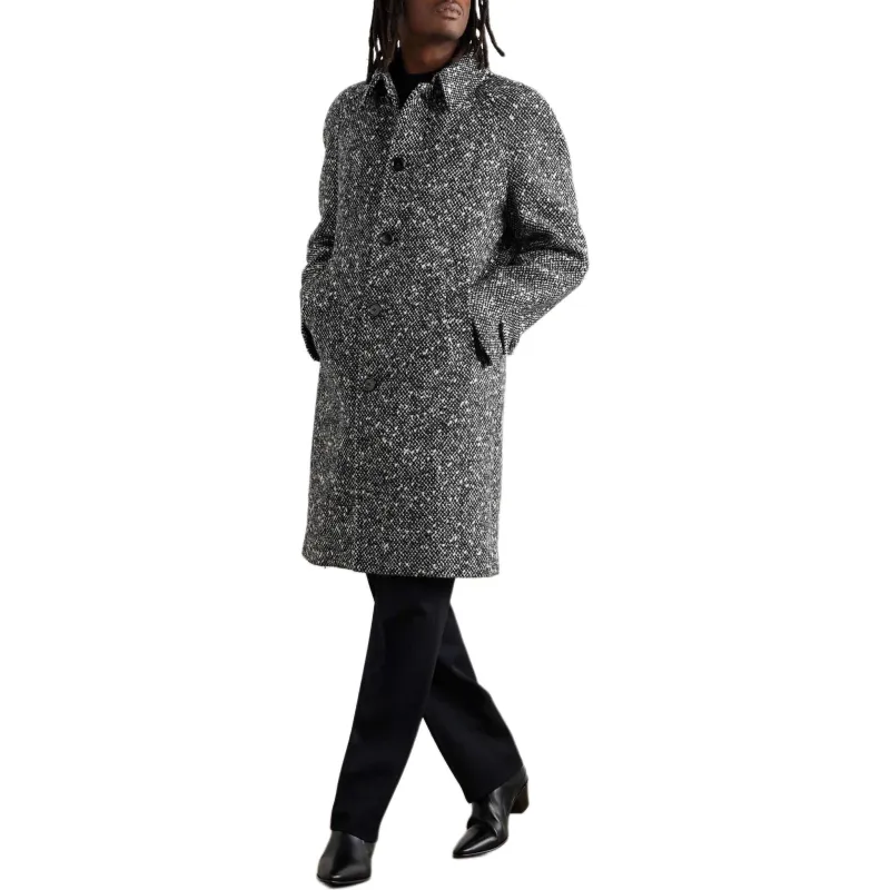 CELINE Camden Mac Coat In Wool Tweed-6