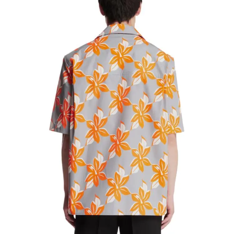 GUCCI Shirts Men Gray Orange-1