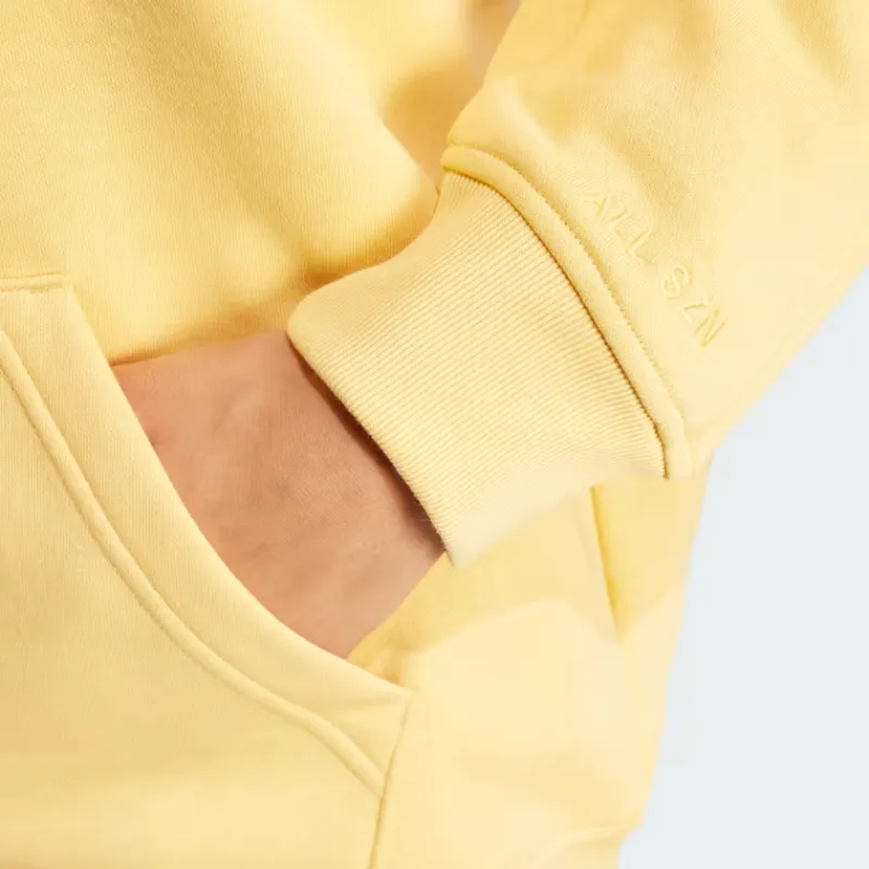 Adidas All Szn Fleece Boyfriend Hoodie Sweatshirt Women's Yellow-1