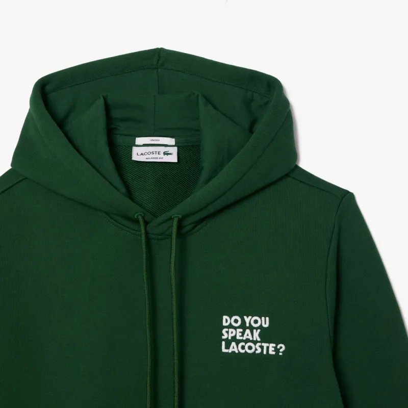 LACOSTE Slogan print Cotton Hoodie-4