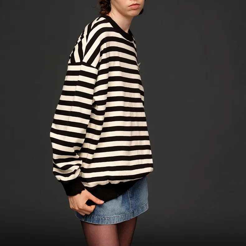 PP Knitwear Women's Black White Stripes-2