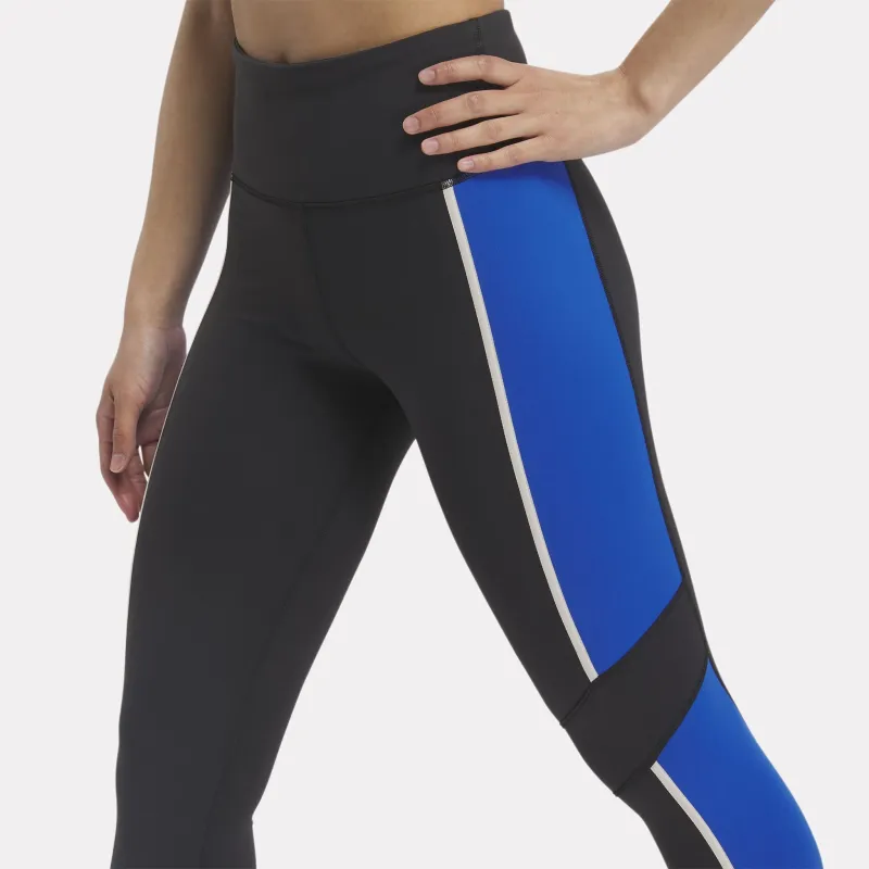 Reebok Lu Leggings Women's Black/Blue-4