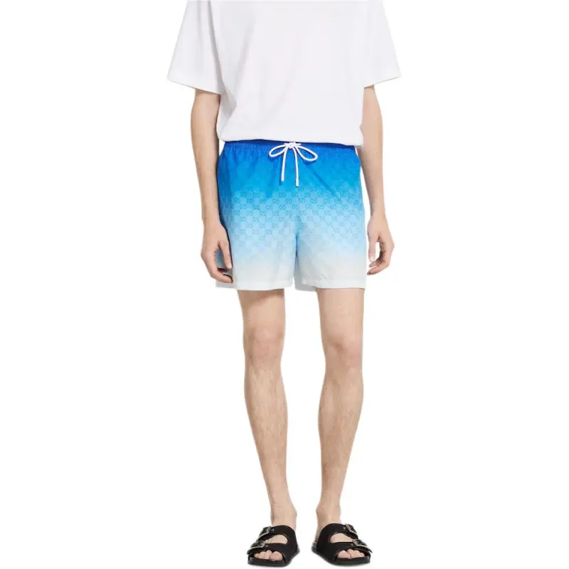 GUCCI FW25 Lido Collection Swimming Shorts Men's Blue-1