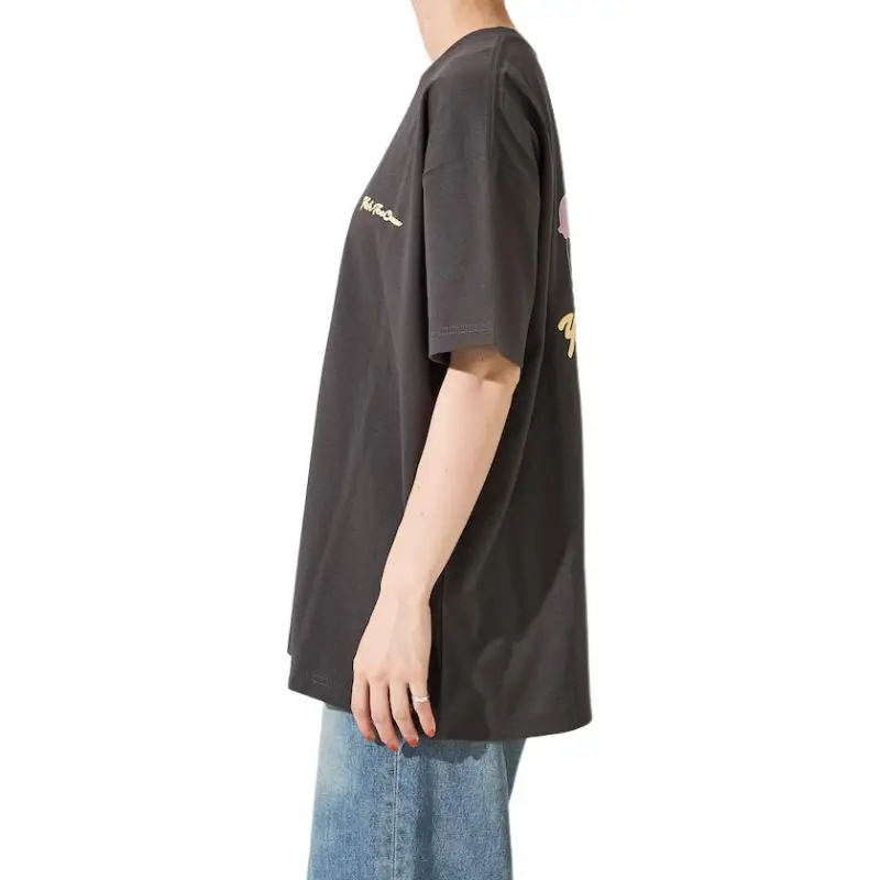 FREAK'S STORE Drop Shoulder Sleeve T Shirt Women's Black-2