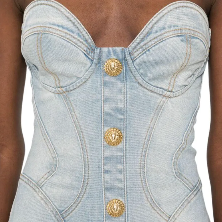 BALMAIN Denim Mini Dress-4
