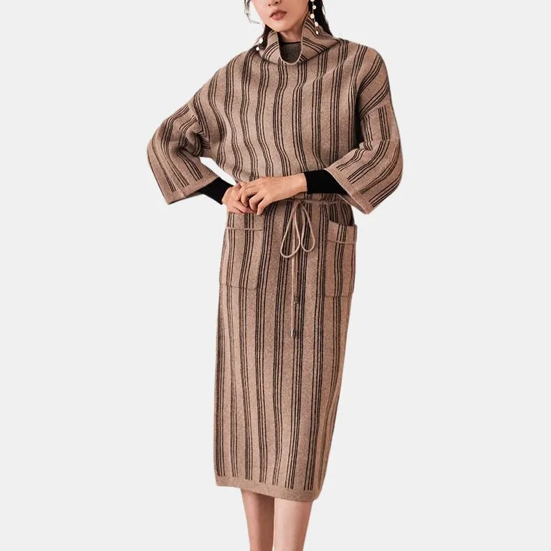 ROEYSHOUSE Long Sleeved Dresses Women's Khaki-1