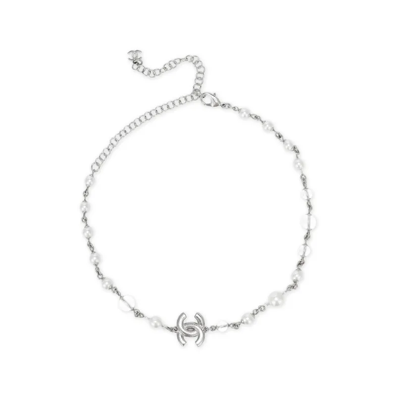 CHANEL Metal Necklaces Women's Silver-1