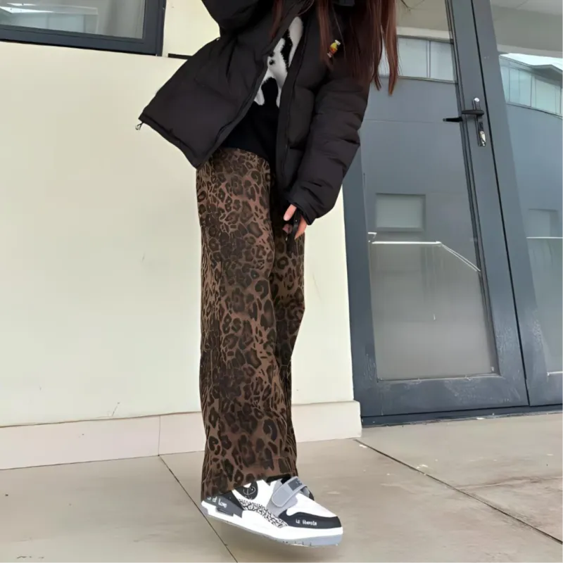 Glona Klio Jeans Unisex Leopard Print-3