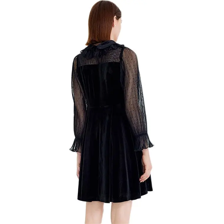 NINE WEST Long Sleeved Dresses Women's Black-6