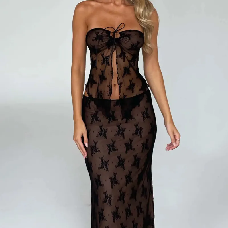 Tiger Mist KAROLINA TOP Strapless Top Women's Black-7