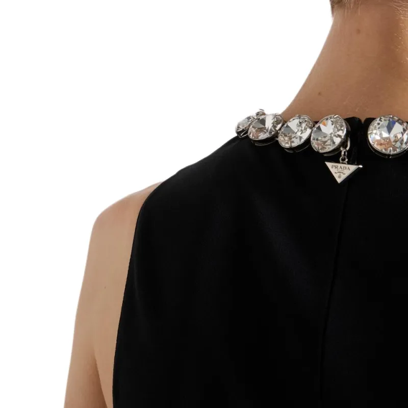 PRADA Embellished Sleeveless Midi Dress-5