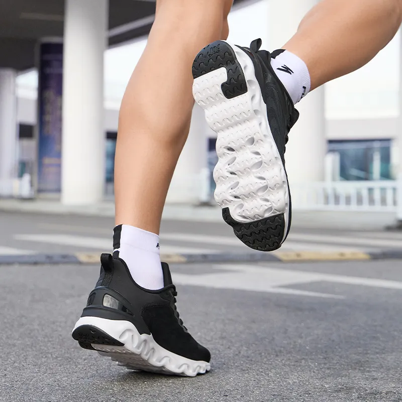 361° Cushioning, Slip Resistant, Abrasion Resistant, Breathable Low Top Running Shoes Men's Black White-5