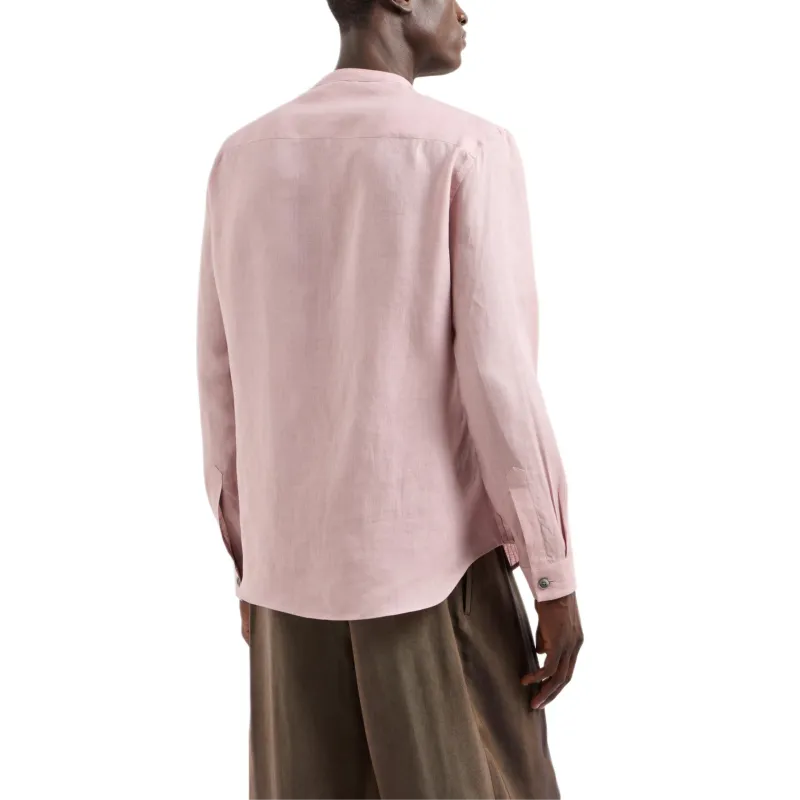 GIORGIO ARMANI Regular fit Linen Shirt With Front Ribs-2