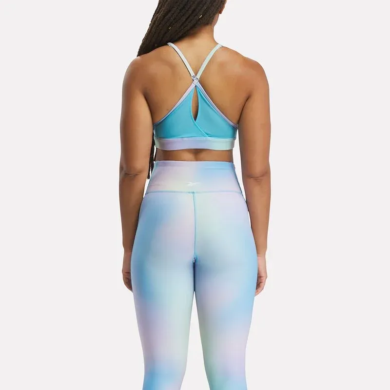 Reebok Lux Printed Strappy Bra Bra Women's Cyan-4