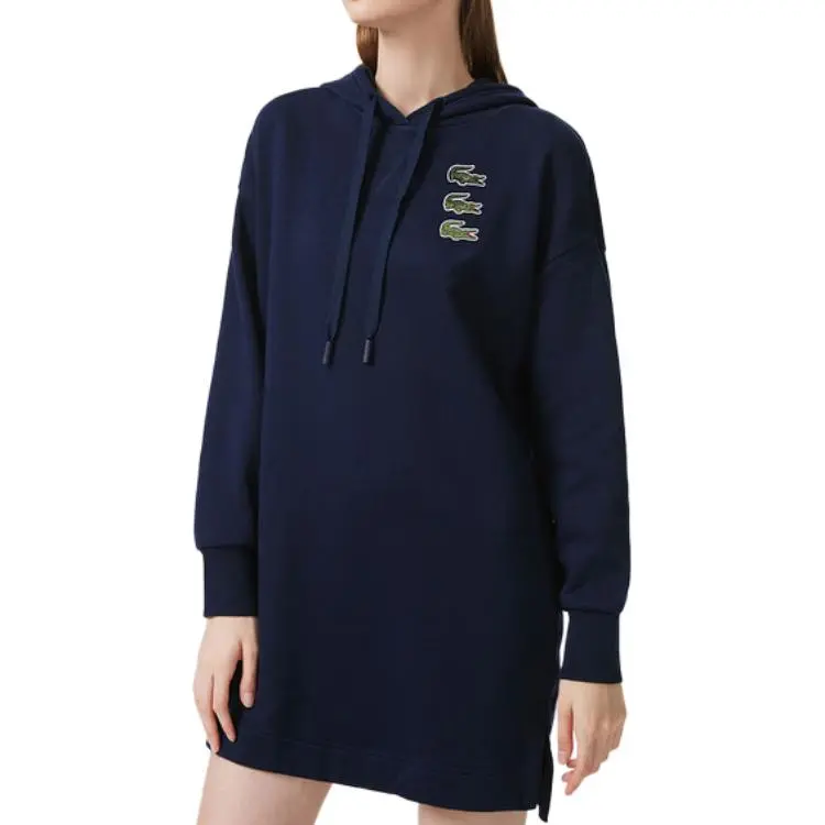 LACOSTE Long Sleeved Dress Women's Marine Blue-3