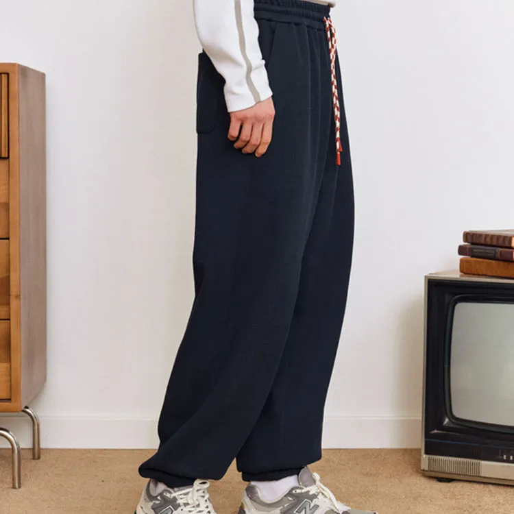 Bosieagender Casual Pants Men Navy Blue-2