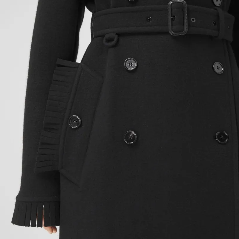 Burberry Trench Coats Women's Black-4