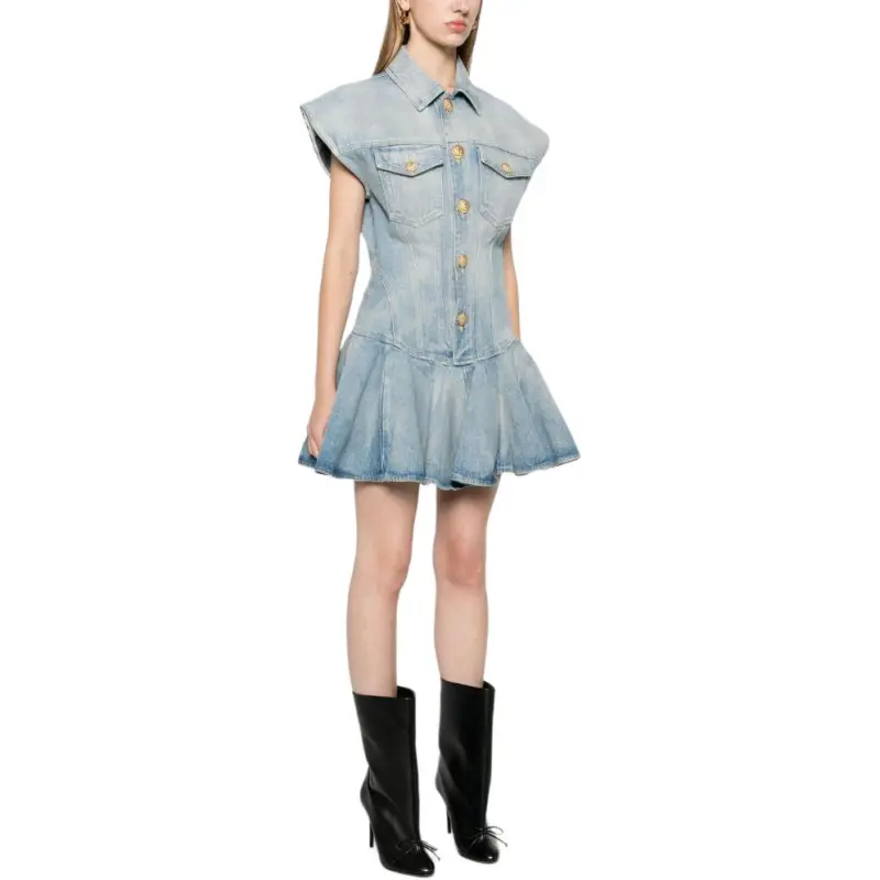BALMAIN Denim Mini Dress-3