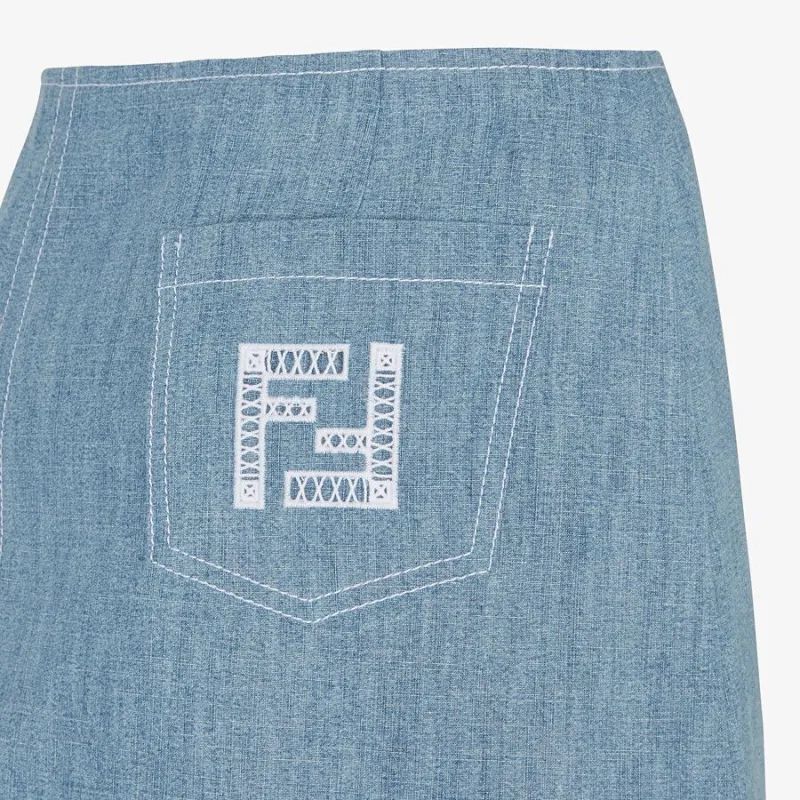 FENDI Casual Long Skirts Women's Light Blue-3
