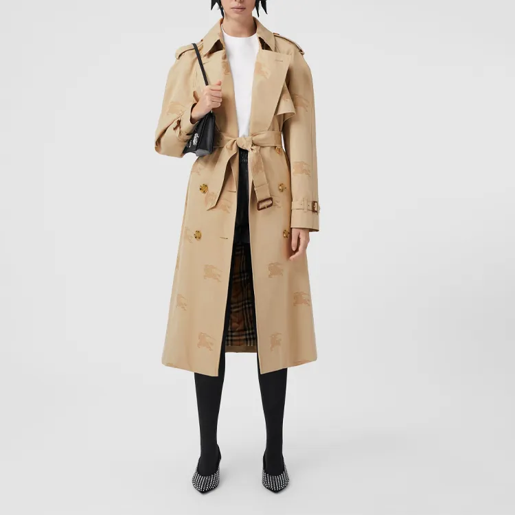 Burberry Trench Coats Women's Soft Yellow Umber-2