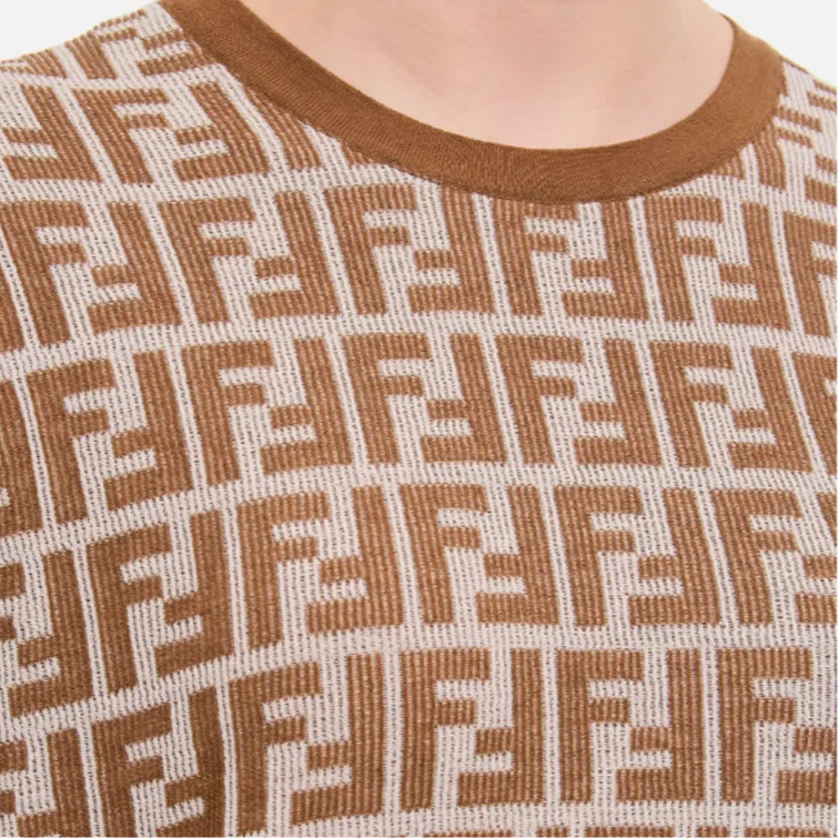 FENDI Ff Jacquard Short Sleeved Jumper-4